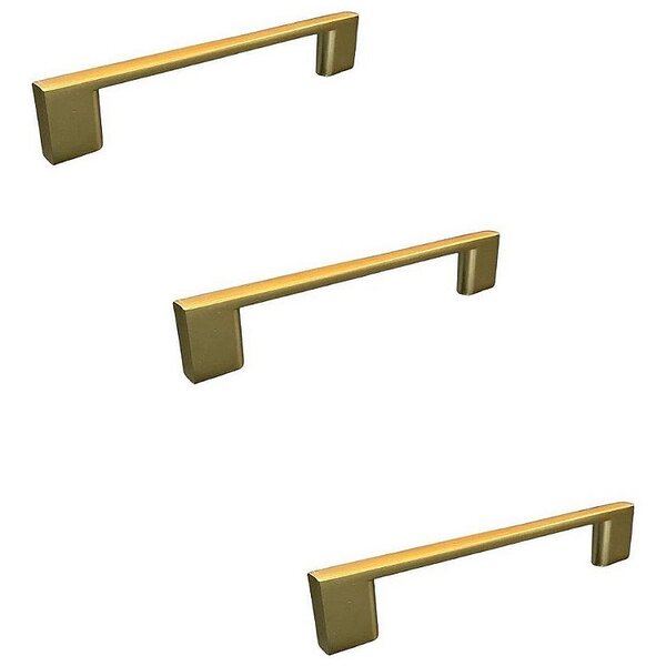 Kit 3 Puxador Dourado Il 950 Metal 96mm Com Parafusos