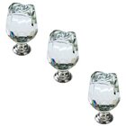 Kit 3 Puxador Italy Line 4523 Rosa Vidro Transparente