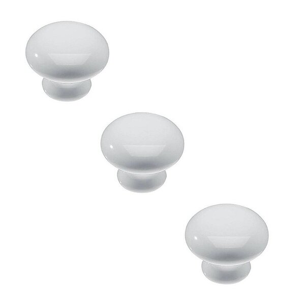 Kit 3 Puxador Italy Line Il7038 Cerâmica Branco