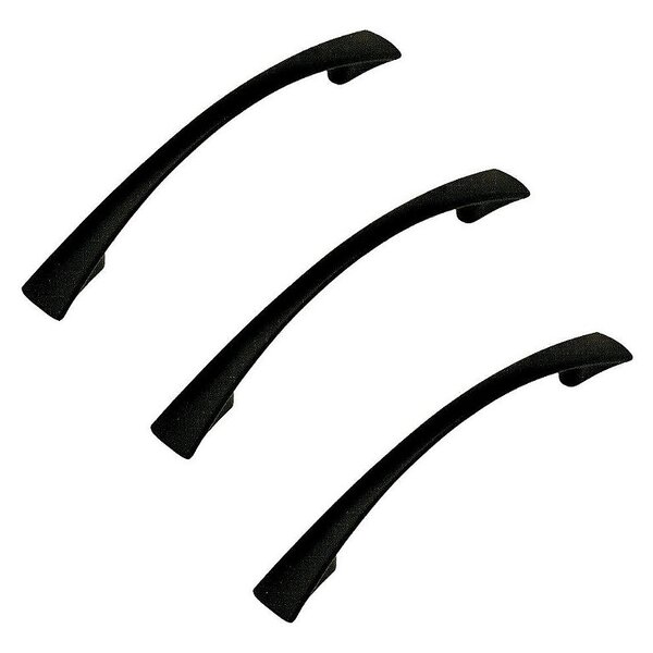 Kit 3 Puxador Italy Line Preto Fosco 2092 Metal 128mm