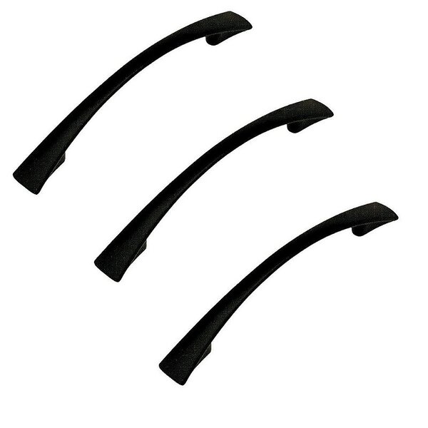 Kit 3 Puxador Italy Line Preto Fosco 2092 Metal 96mm