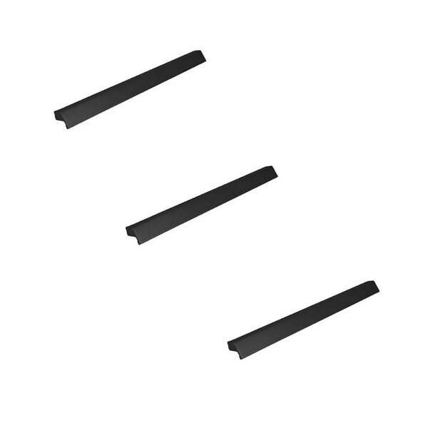 Kit 3 Puxador Para Moveis Ken 192mm Preto Fosco Zen