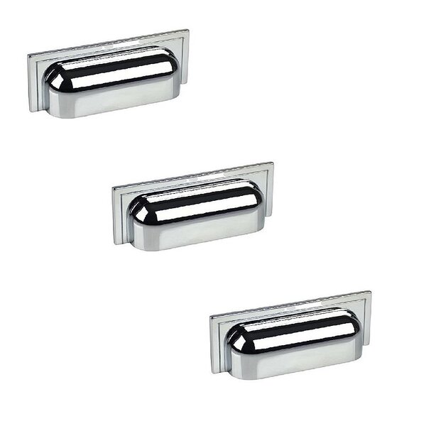 Kit 3 Puxador Plymouth Zen Cromado Concha 80mm Zp5420.i