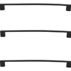 Kit 3 Puxador Preto Fosco Il 950 Italy Line Metal 192mm