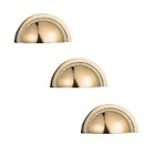 Kit 3 Puxador Shell 48 Mm Zen Gold (dourado Brilhante)