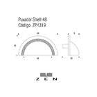 Kit 3 Puxador Shell 48 Mm Zen Gold (dourado Brilhante)