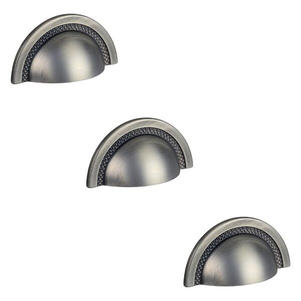 Kit 3 Puxador Shell Zen Niquel Velho 48mm Zp4319.889 Concha