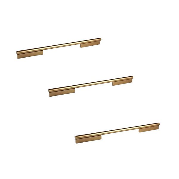 Kit 3 Puxador Sorento 224mm Dourado Fosco Zen Zp5450.224.955