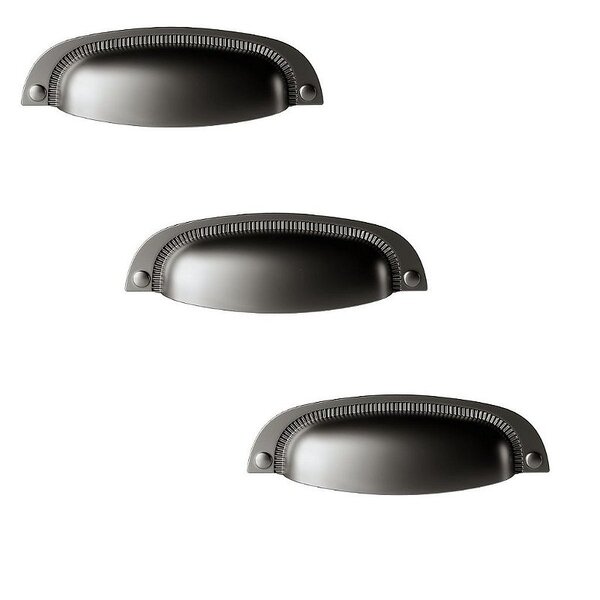 Kit 3 Puxador Vivaro 222 Grafite Italy Line 96 Mm