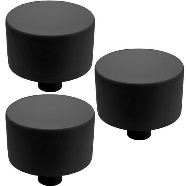 Kit 3 Puxadores 194 Yuma Ponto Preto Fosco Para Móveis Armár