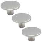 Kit 3 Puxadores 206 Naico Ponto Redondo Cromo Acetinado Para