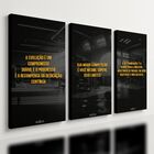 Kit 3 Quadro Decorativo Academia Motivacional Quarto Gym 40x2