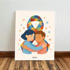 Kit 3 Quadro Decorativo Autismo Laço Símbolo Quarto Casa 40x2