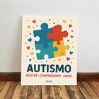 Kit 3 Quadro Decorativo Autismo Laço Símbolo Quarto Casa 40x2