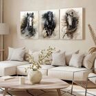 Kit 3 Quadro Decorativo Cavalo Branco Animal Placa Equino 28x