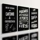 Kit 3 Quadro Decorativo Churrasco Área De Churrasqueira 40x28