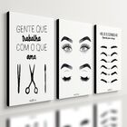 Kit 3 Quadro Decorativo Design Sobrancelha Salão Cílios Casa