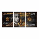 Kit 3 Quadro Decorativo Dinheiro Dólar Dourado Real Riqueza 4