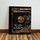 Kit 3 Quadro Decorativo Dinheiro Dólar Dourado Real Riqueza 4