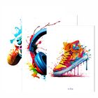 Kit 3 Quadro Decorativo Gamer Headset Controle Tênis Quarto 2