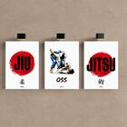 Kit 3 Quadro Decorativo Jiu-jitsu Arte Marcial Moderno Japão