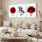 Kit 3 Quadro Decorativo Jiu-jitsu Arte Marcial Moderno Japão
