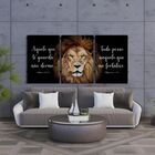 Kit 3 Quadro Decorativo Leão De Judá Cristã Gospel Sala 40x28