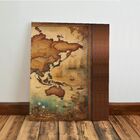 Kit 3 Quadro Decorativo Mapa Mundi Antigo Mundo Globo Brasil