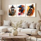 Kit 3 Quadro Decorativo Motocross Enduro Trilha Quarto Moto 2
