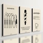 Kit 3 Quadro Decorativo Odontologia Consultório Moderno Dente