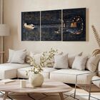 Kit 3 Quadro Decorativo Rock Guitarra Dourada Violão Música 4