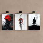 Kit 3 Quadro Decorativo Samurai Arte Japonesa Ninja Katana 40