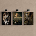 Kit 3 - Quadro Leão De Judá Gospel Cristã Jesus Mdf Tratado 2