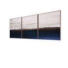 Kit 3 Quadro Tela Decorativa Com Moldura Estampa Abstrata Azu