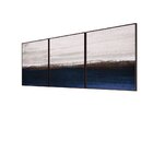 Kit 3 Quadro Tela Decorativa Com Moldura Estampa Abstrata Azu