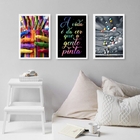 Kit 3 Quadros A Vida É Da Cor Que A Gente Pinta 24x18cm - Com