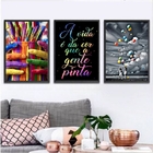 Kit 3 Quadros A Vida É Da Cor Que A Gente Pinta 24x18cm - Com