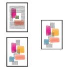 Kit 3 Quadros Abstrato Sem Vidro 32x42cm Belchior Colorido
