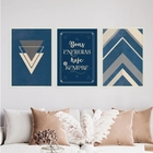 Kit 3 Quadros Abstratos Azuis Boas Energias 24x18cm - Com Vid