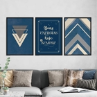 Kit 3 Quadros Abstratos Azuis Boas Energias 33x24cm Moldura:m