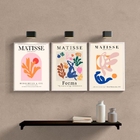 Kit 3 Quadros Abstratos Formas De matisse 33x24cm - Com Vidro