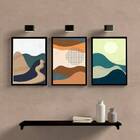 Kit 3 Quadros Abstratos Montanhas Coloridas 45x34cm - Moldura
