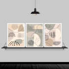 Kit 3 Quadros Abstratos Orgânicos 45x34cm - Com Vidro Moldura