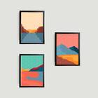 Kit 3 Quadros Abstratos Paisagens Coloridas (cópia) 45x34cm -
