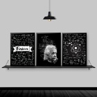 Kit 3 Quadros Albert Einstein Física 45x34cm - Com Vidro Mold
