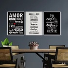 Kit 3 Quadros Amor Comida Café 33x24cm - Com Vidro Moldura:ma