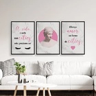 Kit 3 Quadros Amor Em Forma De Cílios 60x40cm Moldura:madeira