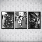 Kit 3 Quadros Amor Em Tempos De Guerra 45x34cm Moldura:madeir