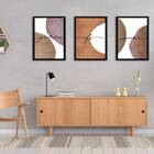 Kit 3 Quadros Amor, Fé, Gratidão - Abstrato 24x18cm Moldura:m