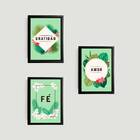 Kit 3 Quadros Amor, Fé, Gratidão - Tropical 45x34cm - Moldura